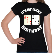 PRINTFASHION 32 POKER SZÜLINAP - Női póló - Fekete női póló