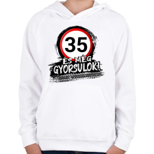 PRINTFASHION 35 és még mindig gyorsulok - Gyerek kapucnis pulóver - Fehér gyerek pulóver, kardigán
