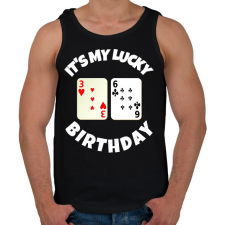 PRINTFASHION 36 POKER SZÜLINAP - Férfi atléta - Fekete atléta, trikó