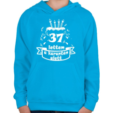 PRINTFASHION 37 lettem - Gyerek kapucnis pulóver - Azúrkék