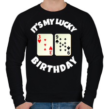 PRINTFASHION 39 POKER SZÜLINAP - Férfi pulóver - Fekete férfi pulóver, kardigán