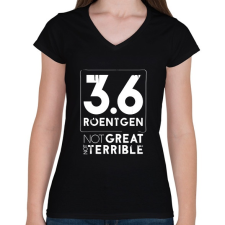 PRINTFASHION 3,6 Roentgen  - Női V-nyakú póló - Fekete női póló