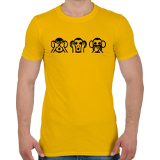 PRINTFASHION 3 bölcs majom hangulatjel - Férfi póló - Sárga