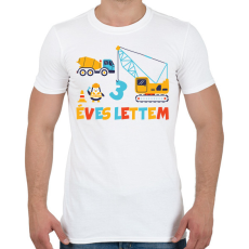 PRINTFASHION 3 ÉVES LETTEM-EGYEDI ÉVSZÁMOS - Férfi póló - Fehér