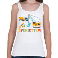 PRINTFASHION 3 ÉVES LETTEM-EGYEDI ÉVSZÁMOS - Női atléta - Fehér női trikó