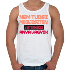 PRINTFASHION 3 gyermekes anya vagyok - Férfi atléta - Fehér atléta, trikó