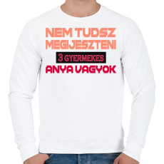 PRINTFASHION 3 gyermekes anya vagyok - Férfi pulóver - Fehér