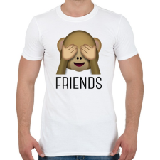 PRINTFASHION 3 majom - friends - Férfi póló - Fehér férfi póló