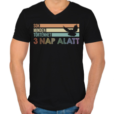 PRINTFASHION 3 nap alatt - Férfi V-nyakú póló - Fekete
