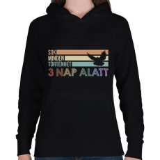 PRINTFASHION 3 nap alatt - Női kapucnis pulóver - Fekete