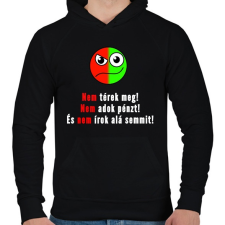 PRINTFASHION 3 nem minta - Férfi kapucnis pulóver - Fekete férfi pulóver, kardigán