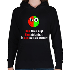 PRINTFASHION 3 nem minta - Női kapucnis pulóver - Fekete