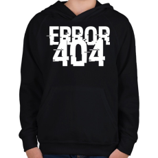PRINTFASHION 404-es hiba - Gyerek kapucnis pulóver - Fekete
