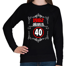 PRINTFASHION 40 szülinap dátummal - Női pulóver - Fekete