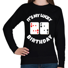 PRINTFASHION 42 POKER SZÜLINAP - Női pulóver - Fekete