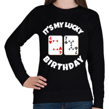 PRINTFASHION 47 POKER SZÜLINAP - Női pulóver - Fekete női pulóver, kardigán