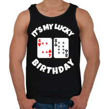 PRINTFASHION 48 POKER SZÜLINAP - Férfi atléta - Fekete atléta, trikó