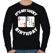 PRINTFASHION 48 POKER SZÜLINAP - Férfi pulóver - Fekete férfi pulóver, kardigán