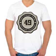 PRINTFASHION 49 - Férfi V-nyakú póló - Fehér