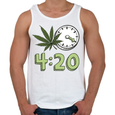 PRINTFASHION 4:20 Cannabis for men - Férfi atléta - Fehér atléta, trikó