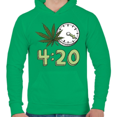 PRINTFASHION 4:20 Cannabis for men - Férfi kapucnis pulóver - Zöld