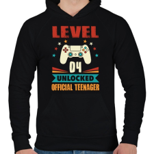 PRINTFASHION 4 éves gamer - Férfi kapucnis pulóver - Fekete férfi pulóver, kardigán