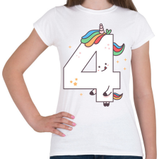 PRINTFASHION 4 éves unikornis - Női póló - Fehér női póló