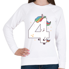 PRINTFASHION 4 éves unikornis - Női pulóver - Fehér női pulóver, kardigán