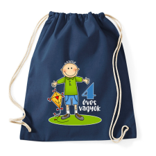 PRINTFASHION "4 éves vagyok" kisfiúknak - Sportzsák, Tornazsák - Sötétkék tornazsák