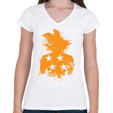 PRINTFASHION 4 Star Hero - Női V-nyakú póló - Fehér női póló