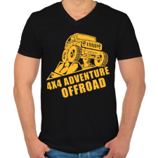 PRINTFASHION 4x4 offroad - Férfi V-nyakú póló - Fekete férfi póló