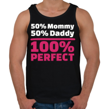 PRINTFASHION 50% Anya, 50% Apa - Férfi atléta - Fekete atléta, trikó