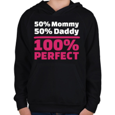 PRINTFASHION 50% Anya, 50% Apa - Gyerek kapucnis pulóver - Fekete gyerek pulóver, kardigán