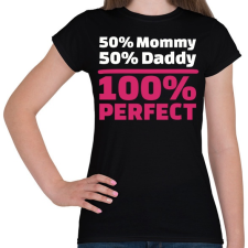 PRINTFASHION 50% Anya, 50% Apa - Női póló - Fekete női póló