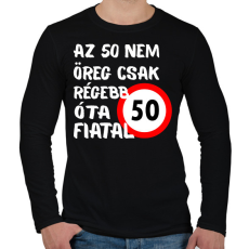 PRINTFASHION 50 éves Fehér. - Férfi hosszú ujjú póló - Fekete