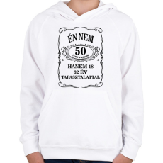 PRINTFASHION 50 éves - Gyerek kapucnis pulóver - Fehér