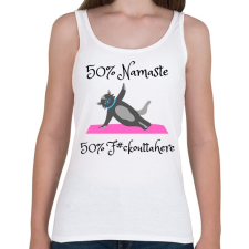 PRINTFASHION 50% NAMASTE 50% F#CK OUTTA HERE - Női atléta - Fehér női trikó