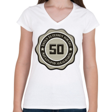 PRINTFASHION 50 - Női V-nyakú póló - Fehér női póló