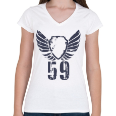 PRINTFASHION 59gbl.png - Női V-nyakú póló - Fehér