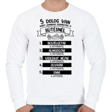 PRINTFASHION 5 dolog van amit jobban szeretek a sütésnél - Férfi pulóver - Fehér férfi pulóver, kardigán