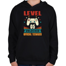 PRINTFASHION 5 éves gamer - Gyerek kapucnis pulóver - Fekete