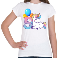 PRINTFASHION 5 éves Unikornis hercegnőknek! - Női póló - Fehér női póló