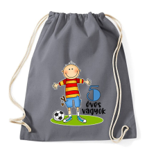 PRINTFASHION "5 éves vagyok" kisfiúknak - Sportzsák, Tornazsák - Grafitszürke tornazsák