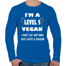 PRINTFASHION 5-ös szintű vegán vagyok, nem eszek meg olyat, aminek árnyéka van - Férfi hosszú ujjú póló - Királykék
