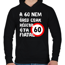 PRINTFASHION 60 éves Fehér. - Férfi kapucnis pulóver - Fekete férfi pulóver, kardigán