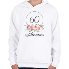 PRINTFASHION 60 éves szülinapos - Gyerek kapucnis pulóver - Fehér
