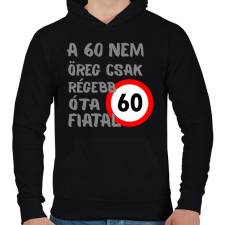 PRINTFASHION 60 éves Szürke. - Férfi kapucnis pulóver - Fekete férfi pulóver, kardigán