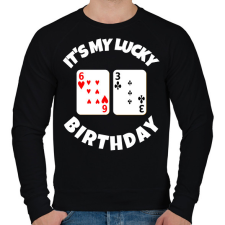 PRINTFASHION 63 POKER SZÜLINAP - Férfi pulóver - Fekete férfi pulóver, kardigán