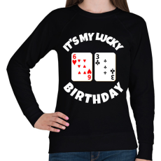 PRINTFASHION 63 POKER SZÜLINAP - Női pulóver - Fekete