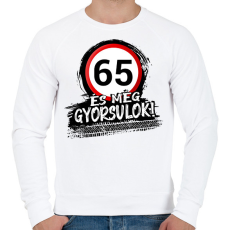 PRINTFASHION 65 és még gyorsulok - Férfi pulóver - Fehér